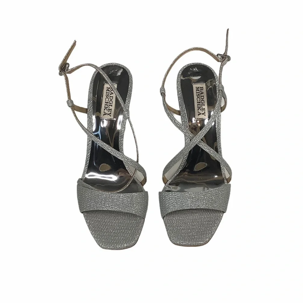 Badgley mischka | Ebiza metallic high heel sandal